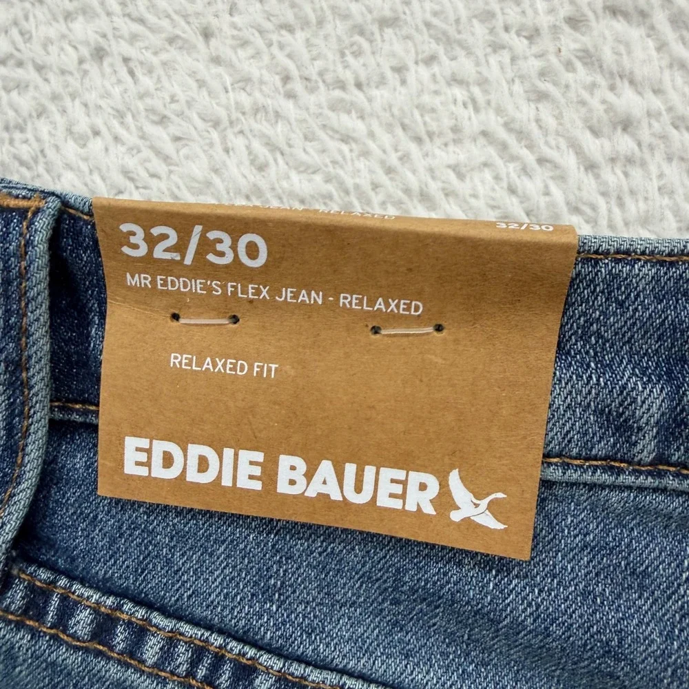 Eddie‎ Bauer Mens Mr Eddies Flex Jeans Relaxed Fit Medium Wash Blue 32x30 NEW